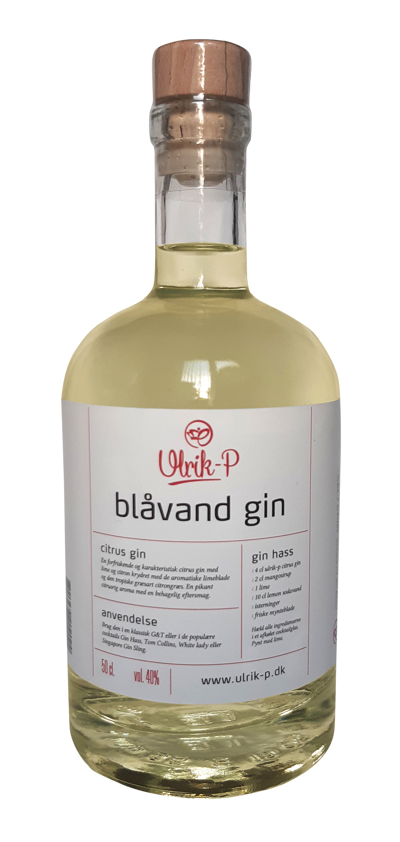 ULRIK P HELT EGEN BLÅVAND GIN 40 % 50 CL.