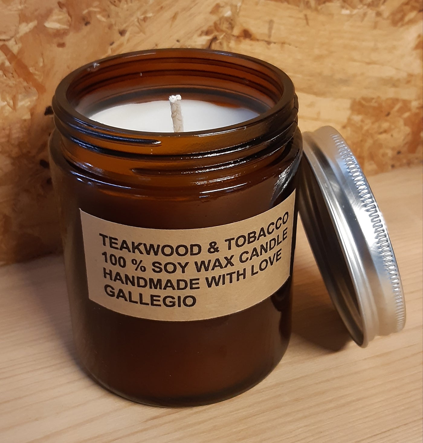Gallegio Duft lys Teakwood & Tobacco