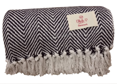 Plaid "Brombær" - genanvendt bomuld