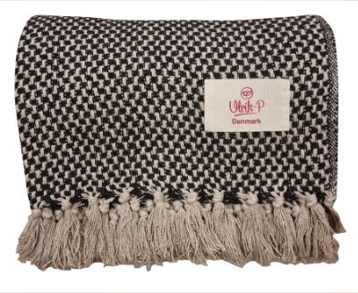 Plaid "Havbund" - genanvendt bomuld