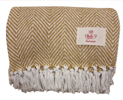 Plaid "Mælkebøtte" - genanvendt bomuld