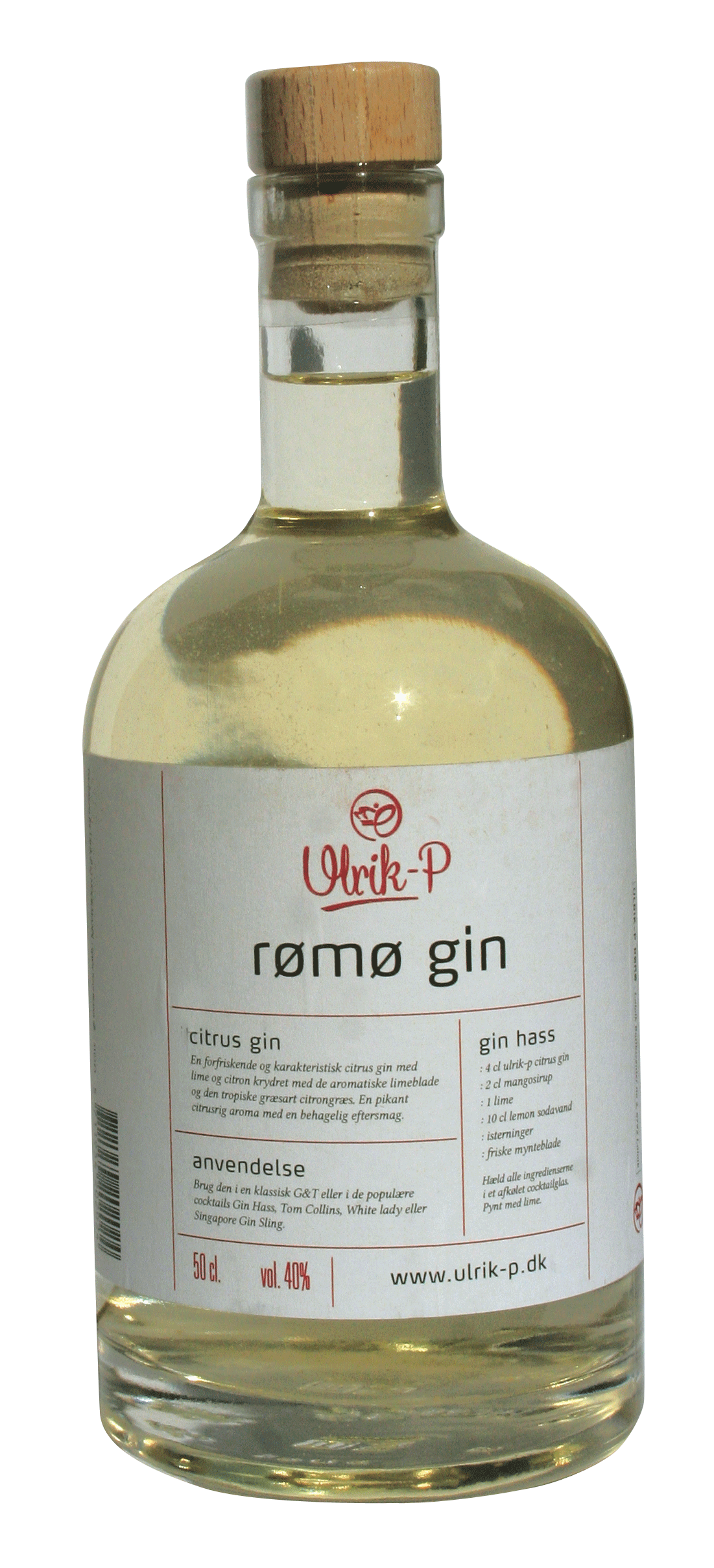 ULRIK P HELT EGEN RØMØ GIN 40 % 50 CL.