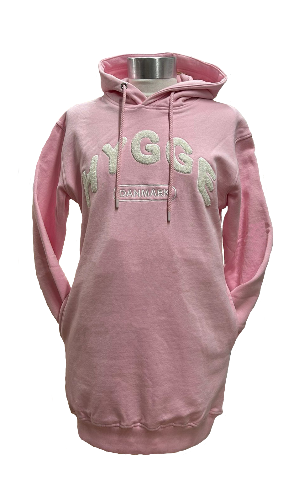 Ulrik-P - Hygge Long Hoodie - lyserød/hvid