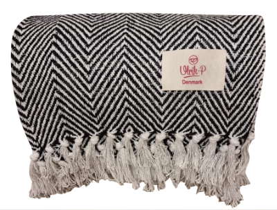 Plaid "Sortebær" - genanvendt bomuld