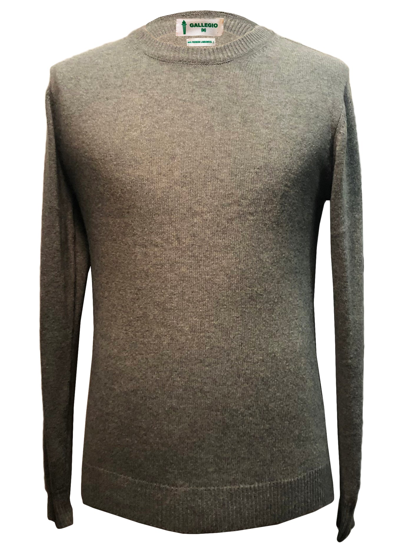 GALLEGIO SWEATER I 100 % PREMIUM LAMBSWOOL SWEATER - mellem grå