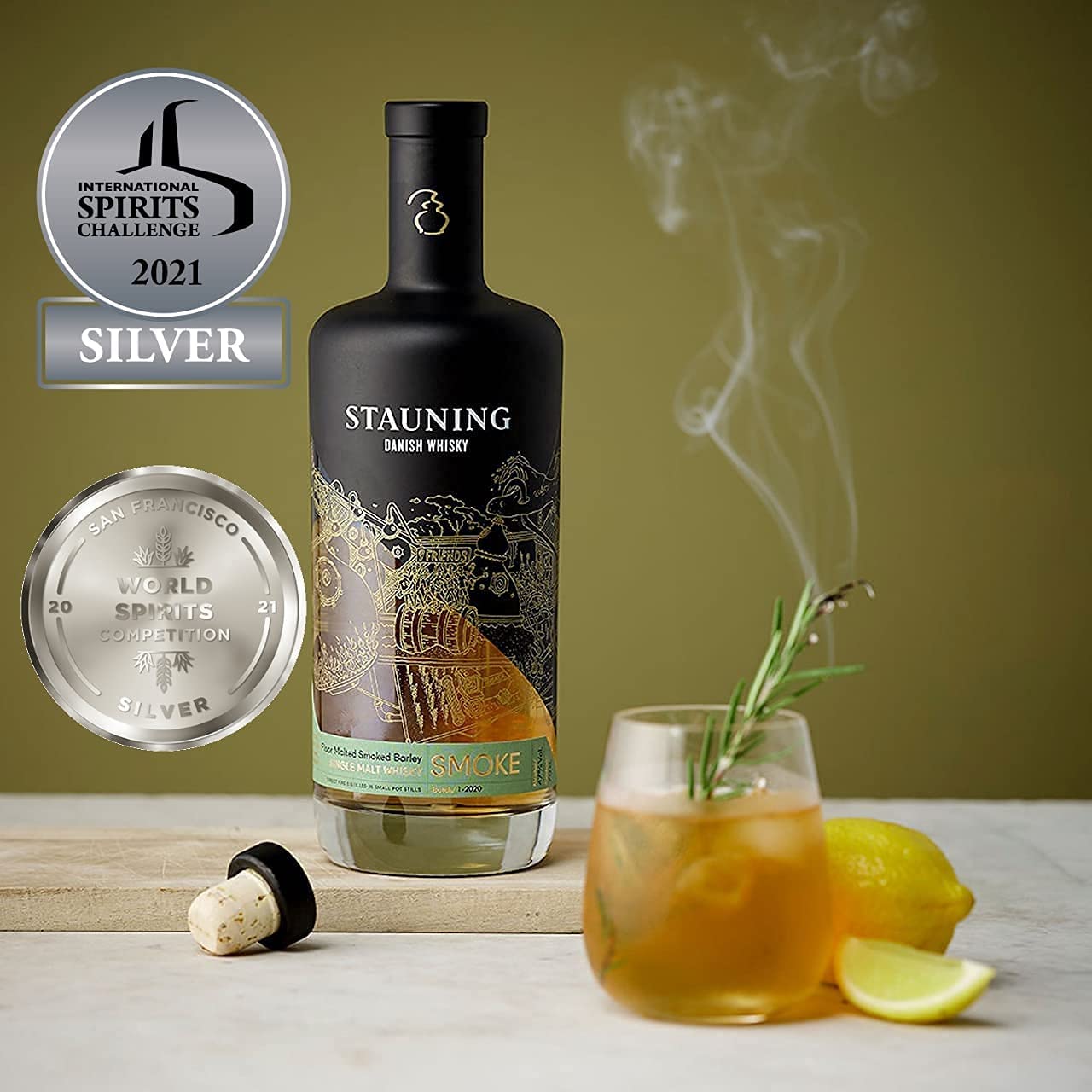 STAUNING SMOKED SINGLE MALT WHISKY 47 % 70 CL.