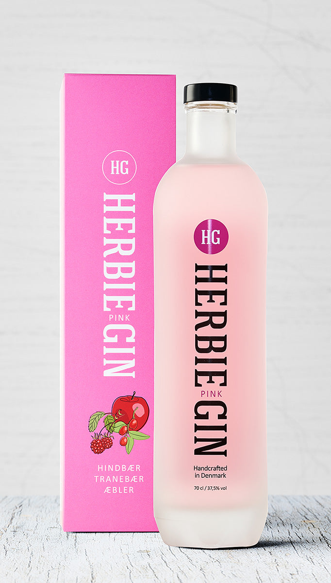 HERBIE PINK GIN M/HINDBÆR 37,5 5 70 CL.